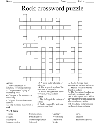 rock crossword puzzle wordmint
