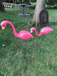 Garden Flamingo Blow Mold Yard Stakes