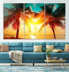 Sunset On Tropical Beach Canvas Print