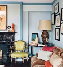 Blue Living Room Faux Crown Molding