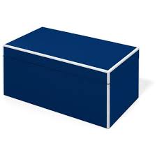 elle lacquer jewelry box navy blue