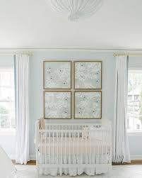 Blue Toile Nursery Crib Curtains