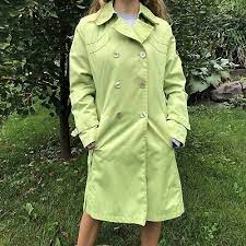 Gallery Vintage Trench Coat Green Size