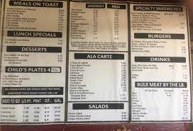 menu of jerry neel s bar b q in fort