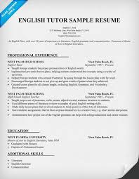 Tutor Resume Sample Inspirational English Tutor Resume Sample