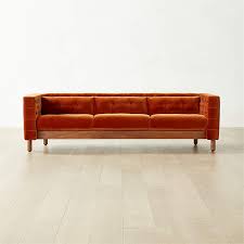 tufted rust velvet sofa reviews