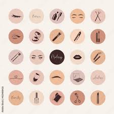 cosmetics icons makeup elements