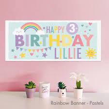 rainbow sunshine birthday banner kids