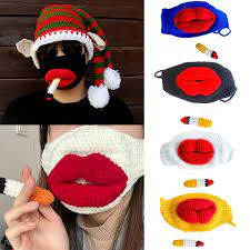 funny joker mouth mask knitted mask big