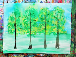 Go With The Flow Watercolor Trees