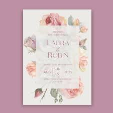 garden flowers wedding invitation card
