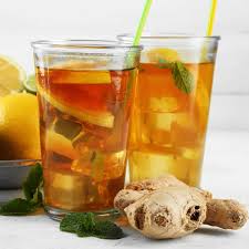 lemon ginger green tea with mint and