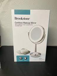 brookstone cordless makeup mirror with