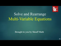 Rearrange Multi Variable Equations Wsj