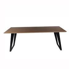 modern metal base wooden dining table
