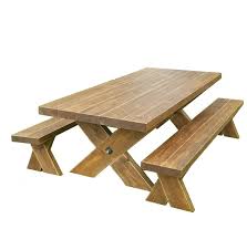 10ft Rustic Garden Table And Bench Set