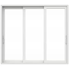 White Vinyl 3 Panel Prehung Patio Door