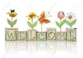 A Garden Themed Welcome Sign With Butterfly And Flowers Stock Photo, Picture And Royalty Free Image. Image 3349234.