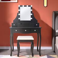 black wooden vanity makeup table sets