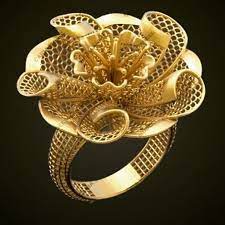 flower design 14k solid gold ring