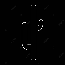 Cactus White Color Path Icon Icon
