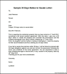 Notice 30 Day Lease Termination Letter To Tenant Sample