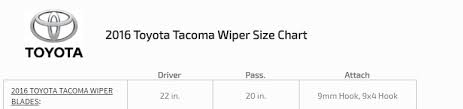 Wiper Blades Tacoma World