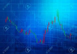 Stock Market Chart On Dark Blue Background