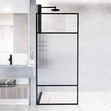Reeded Toughened Glass Shower Screen