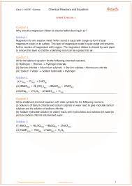 Chemical Reactions Equations