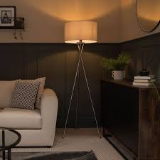 Camden Chrome Floor Lamp Large Grey