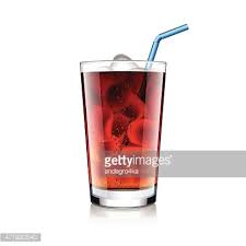 Cola Glass With Ice Cubes Isolated On