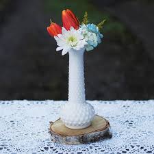Antique Hobnail Milk Glass Vase