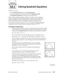 Lesson 10 1 Solving Quadratic Equations