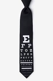 Eye Chart Black Extra Long Tie