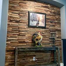 3d Reclaimed Pine Stacked Wood Wall