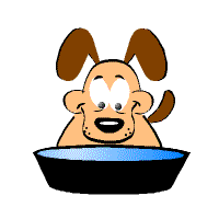 Image result for dog with water bowl free clip art
