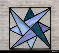 geometric stained glass suncatcher