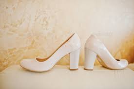 elegant bridal high heeled shoes on the
