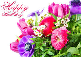 happy birthday flowers images stock