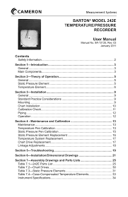 Barton Model 242e Pressure Temperature Recorder User Manual
