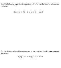 Following Logarithmic Equation Solve