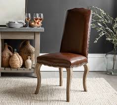 calais leather dining chair pottery barn