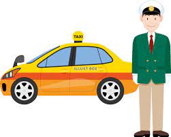 タクシー タクシードライバー 運転手：イラスト無料