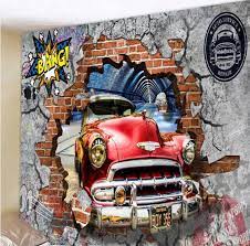 Fabric Wall Tapestry Throw 3d Car Free