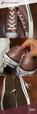 Rose Gold Mauve Pink Glitter Converse Sneakers New In Box