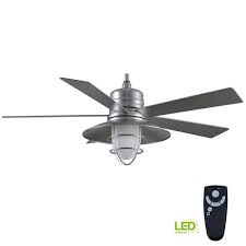 Hunter key biscayne weathered zinc patio ceiling fan. Home Decorators Collection Grayton 54 In Led Indoor Outdoor Galvanized Ceiling Fan With Light Kit And Remote Control 24343 The Home Depot