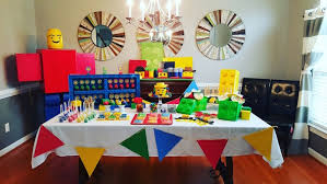 colorful lego birthday party