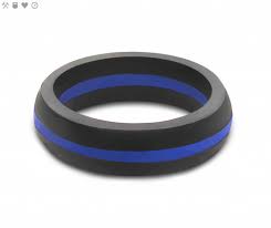 Qalo Womens Thin Blue Line Silicone Ring Shop Online