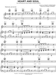 Piano vocal guitar, voice, easy piano, piano solo. Hoagy Carmichael Heart And Soul Sheet Music In F Major Transposable Download Print Sku Mn0045502